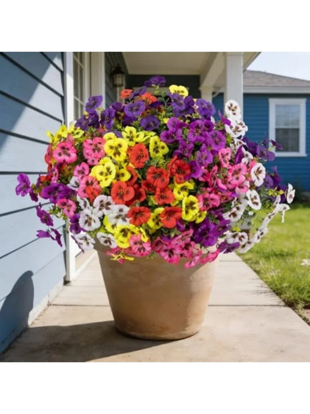 24 Bundles of Vibrant Artificial Flowers for Outdoor Decor - 6 Color Options